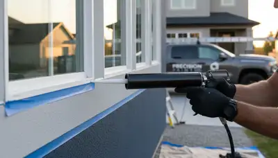 Professional caulking and sealing on Nashville, TN home exterior for weather and water protection
