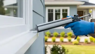 Professional caulking and sealing on Nashville TN home exterior for weather protection and water resistance