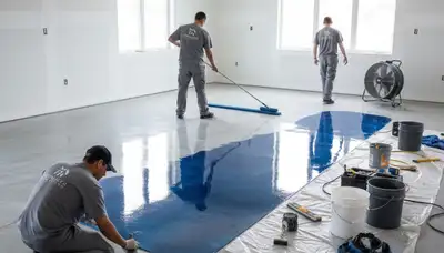 Professional epoxy garage floor coating by house painters in Nashville, TN