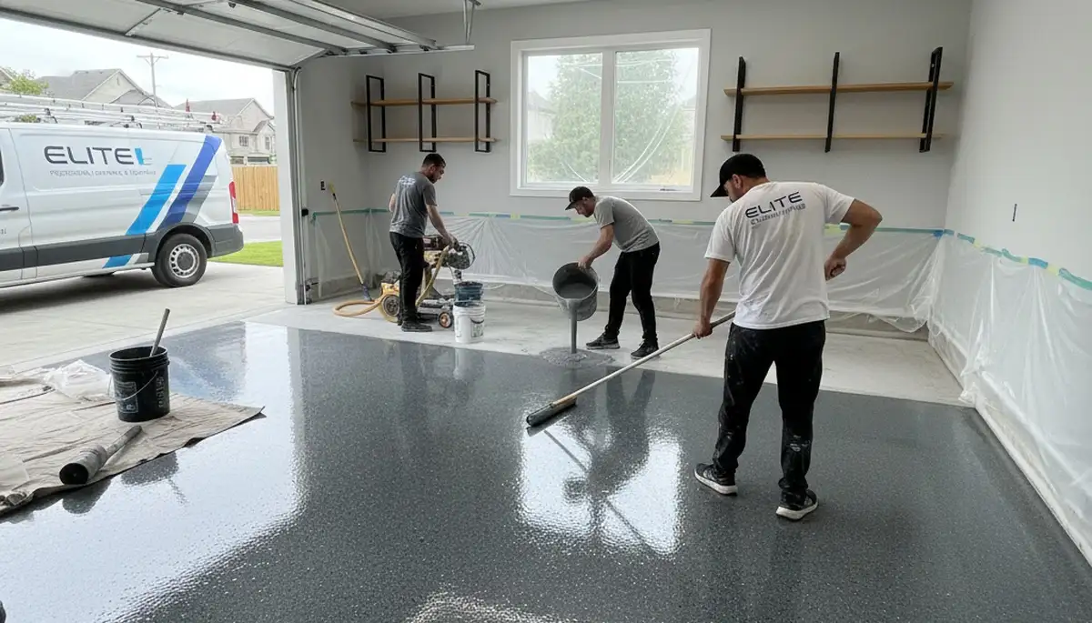 Professional epoxy garage floor coating in Nashville TN for durable, polished residential surfaces
