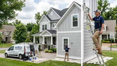 Professional house painters upgrading home exterior in Nashville, TN