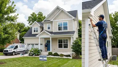 Professional house painters in Nashville TN applying fresh exterior paint to a residential home