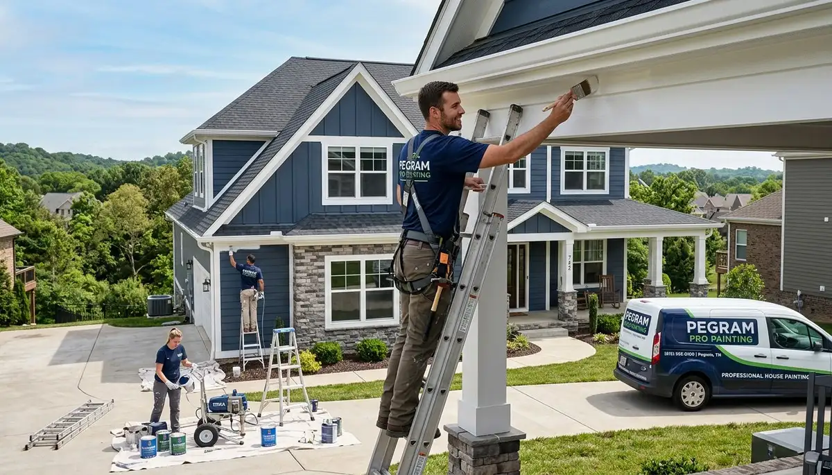 Professional house painters in Nashville TN enhancing home exterior with fresh paint finish