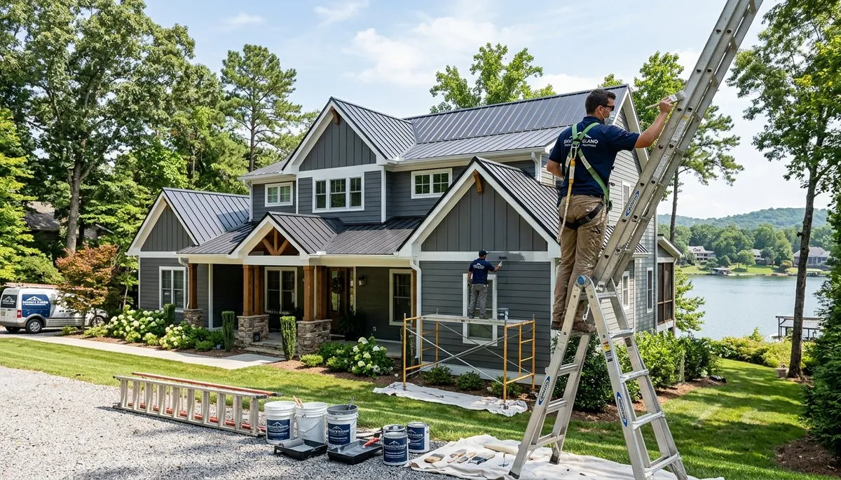 Professional house painters transforming home exterior in Nashville, TN