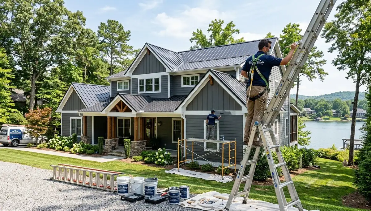 Professional house painters transforming home exterior in Nashville, TN