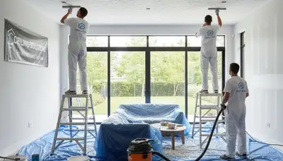 Professional popcorn ceiling removal service in Nashville TN home interior by expert painters