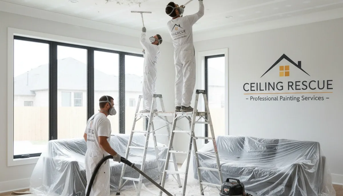Professional popcorn ceiling removal service in Nashville TN transforming outdated home interiors