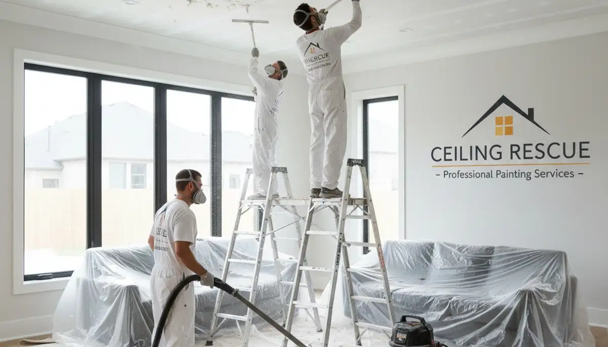 Professional popcorn ceiling removal service in Nashville TN transforming outdated home interiors