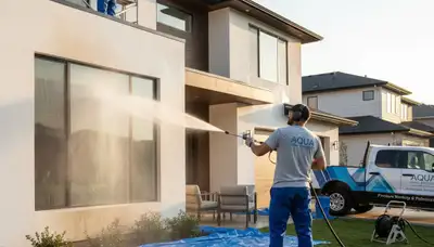 Professional pressure washing a Nashville TN home exterior to remove dirt, pollen, and restore curb appeal