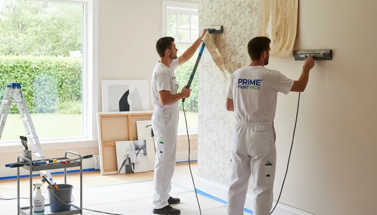 Professional wallpaper removal by house painters in Nashville, TN for smooth, damage-free walls