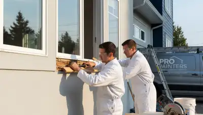 Professional wood rot repair on Nashville TN home exterior by expert house painters